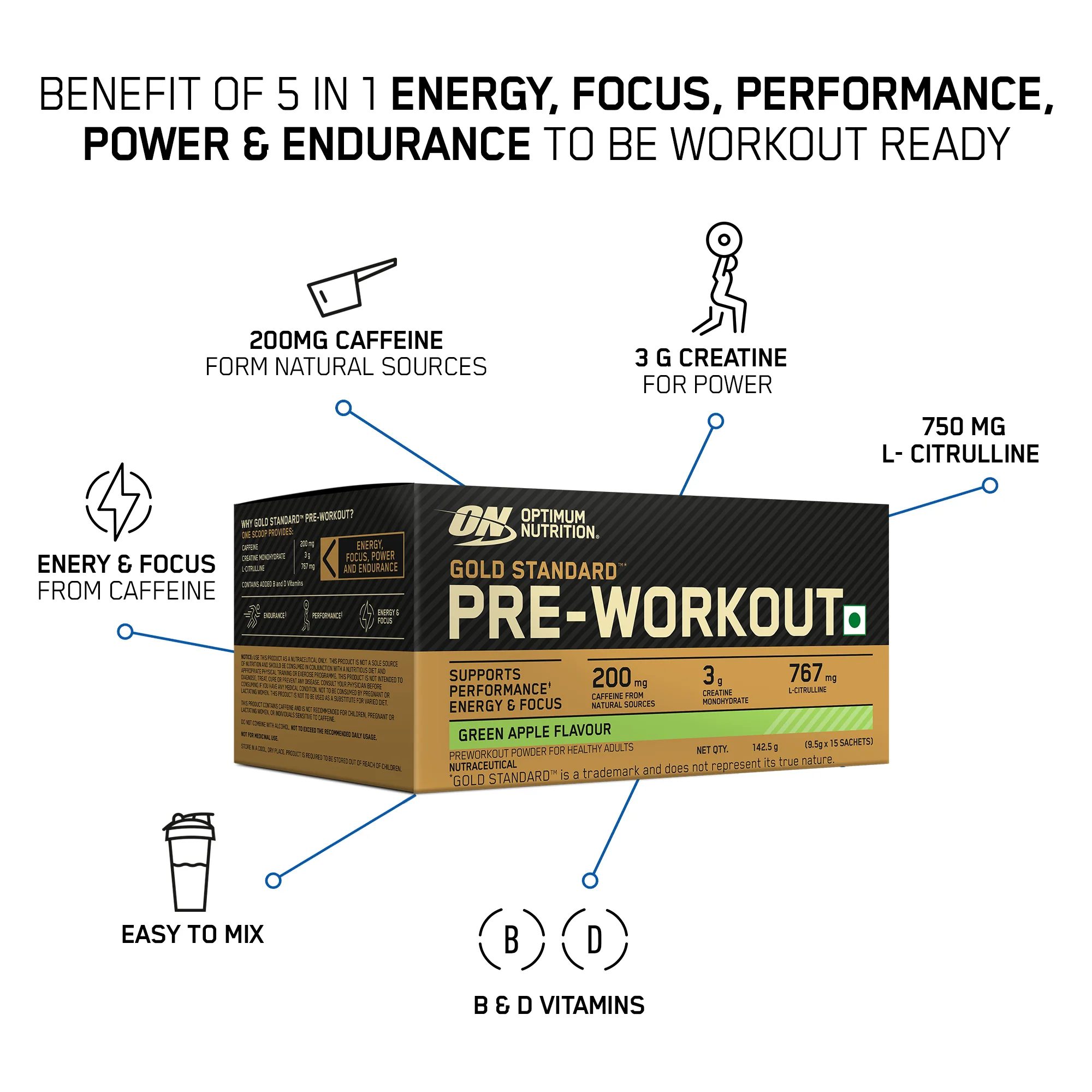 Gold Standard 100% Whey 5 Lbs Double Rich Chocolate + Pre Workout Green Apple - Image 15