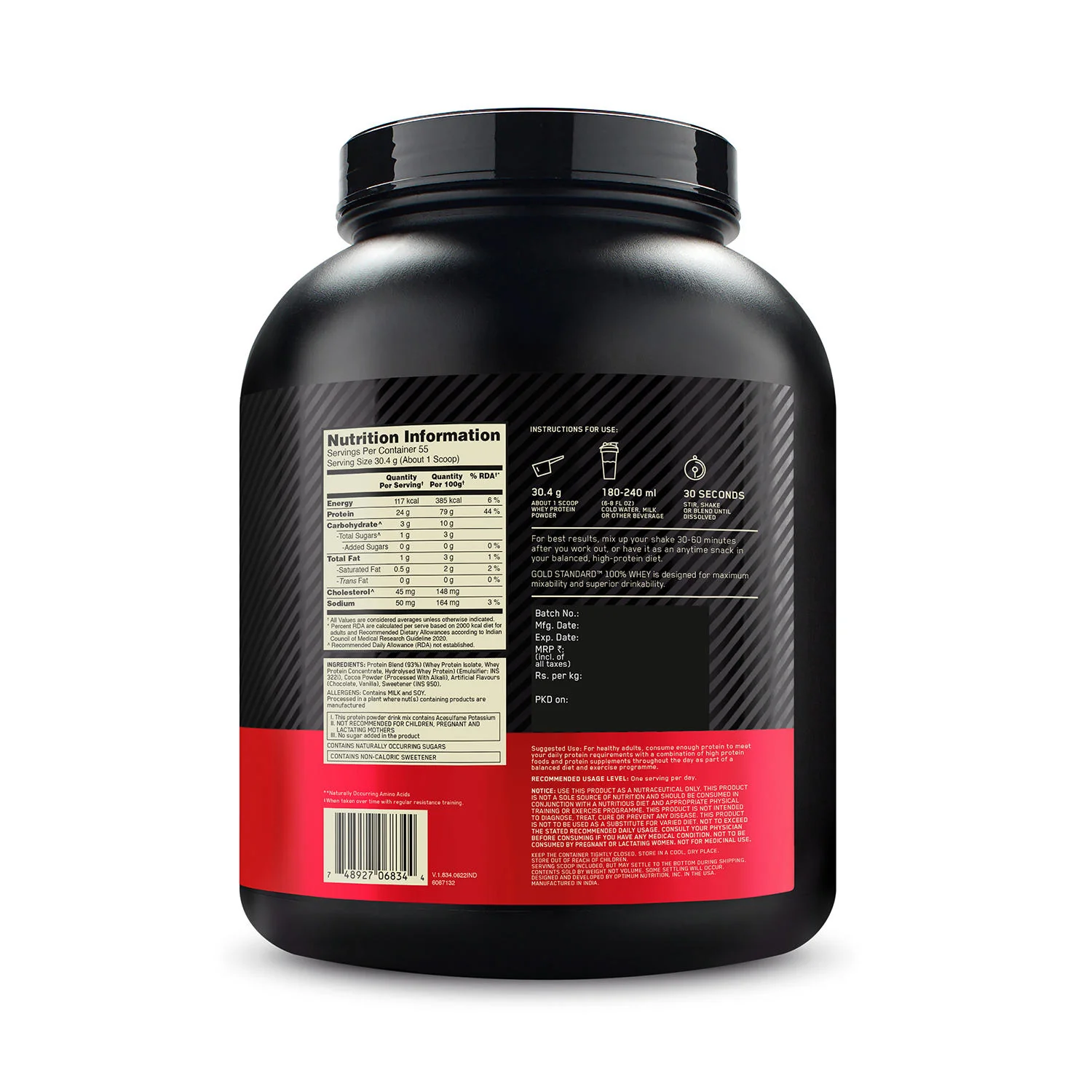 Gold Standard 100% Whey Protein Powder Double Rich Chocolate 1.7 kg + Multivitamin for MEN- 60 Tablets + Zinc Magnesium Aspartate (ZMA) - 60 Capsules + Fish Oil - 60 Capsules - Image 12