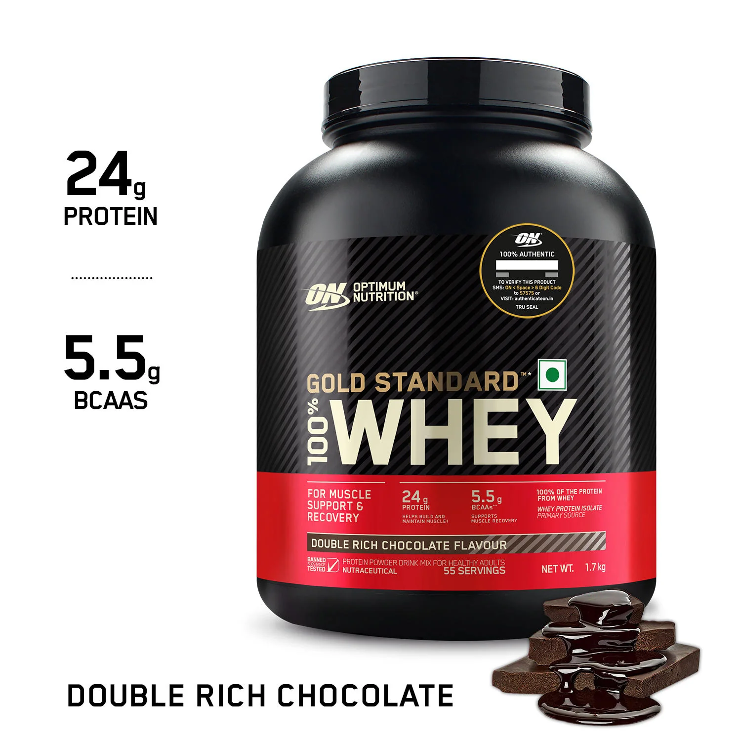 Gold Standard 100% Whey Protein Powder Double Rich Chocolate 1.7 kg + Multivitamin for MEN- 60 Tablets + Zinc Magnesium Aspartate (ZMA) - 60 Capsules + Fish Oil - 60 Capsules - Image 9