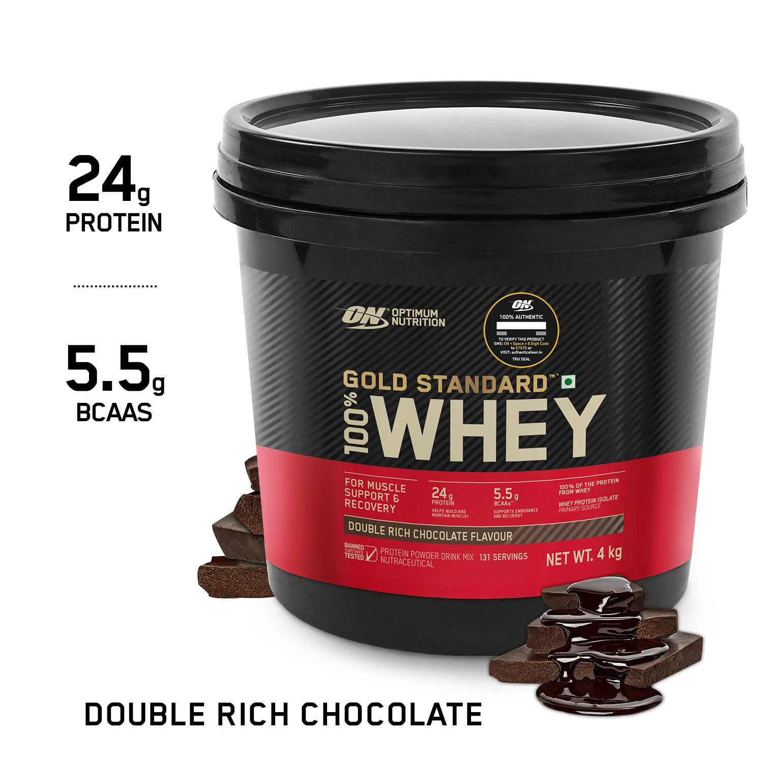 Gold Standard 100% Whey Protein Powder Double Rich Chocolate 4 kg and Micronised Creatine Powder Unflavoured 250 g - Image 5