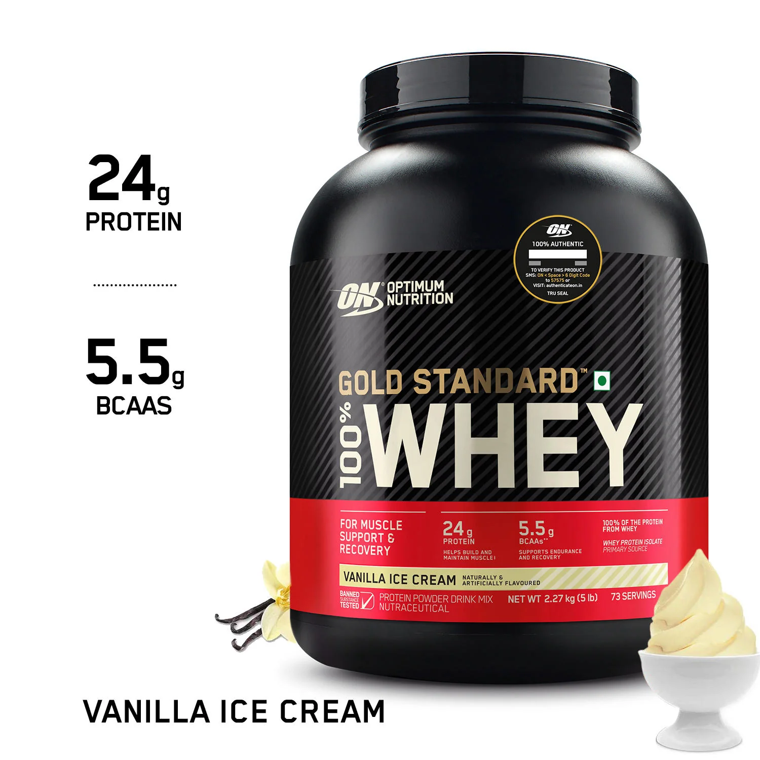 Gold Standard 100% Whey Protein Powder Vanilla Ice Cream 5 lbs + Multivitamin for MEN- 60 Tablets + Zinc Magnesium Aspartate (ZMA) - 60 Capsules + Fish Oil - 60 Capsules - Image 8
