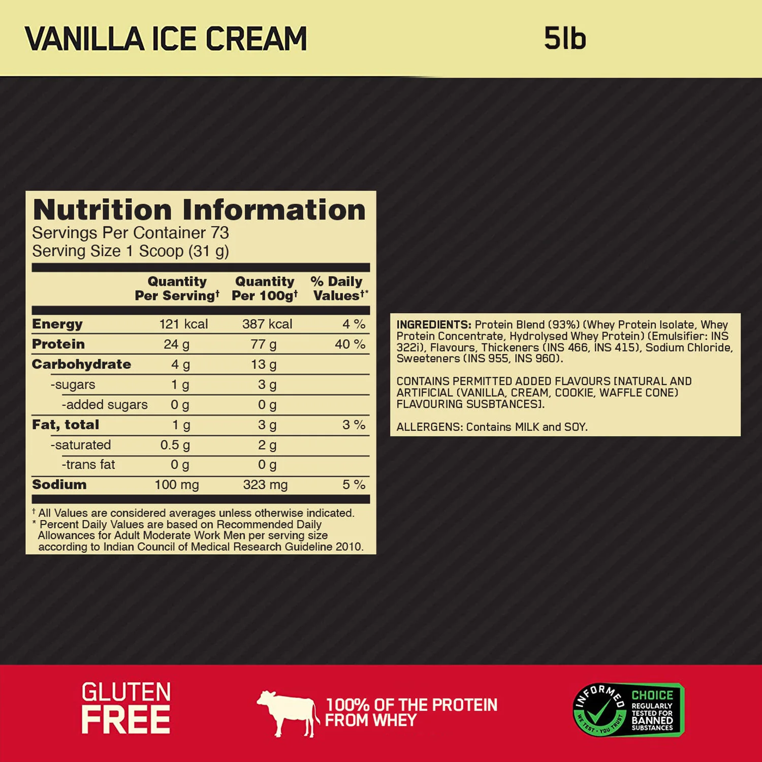 Gold Standard 100% Whey Protein Powder Vanilla Ice Cream 5 lbs + Multivitamin for MEN- 60 Tablets + Zinc Magnesium Aspartate (ZMA) - 60 Capsules + Fish Oil - 60 Capsules - Image 9