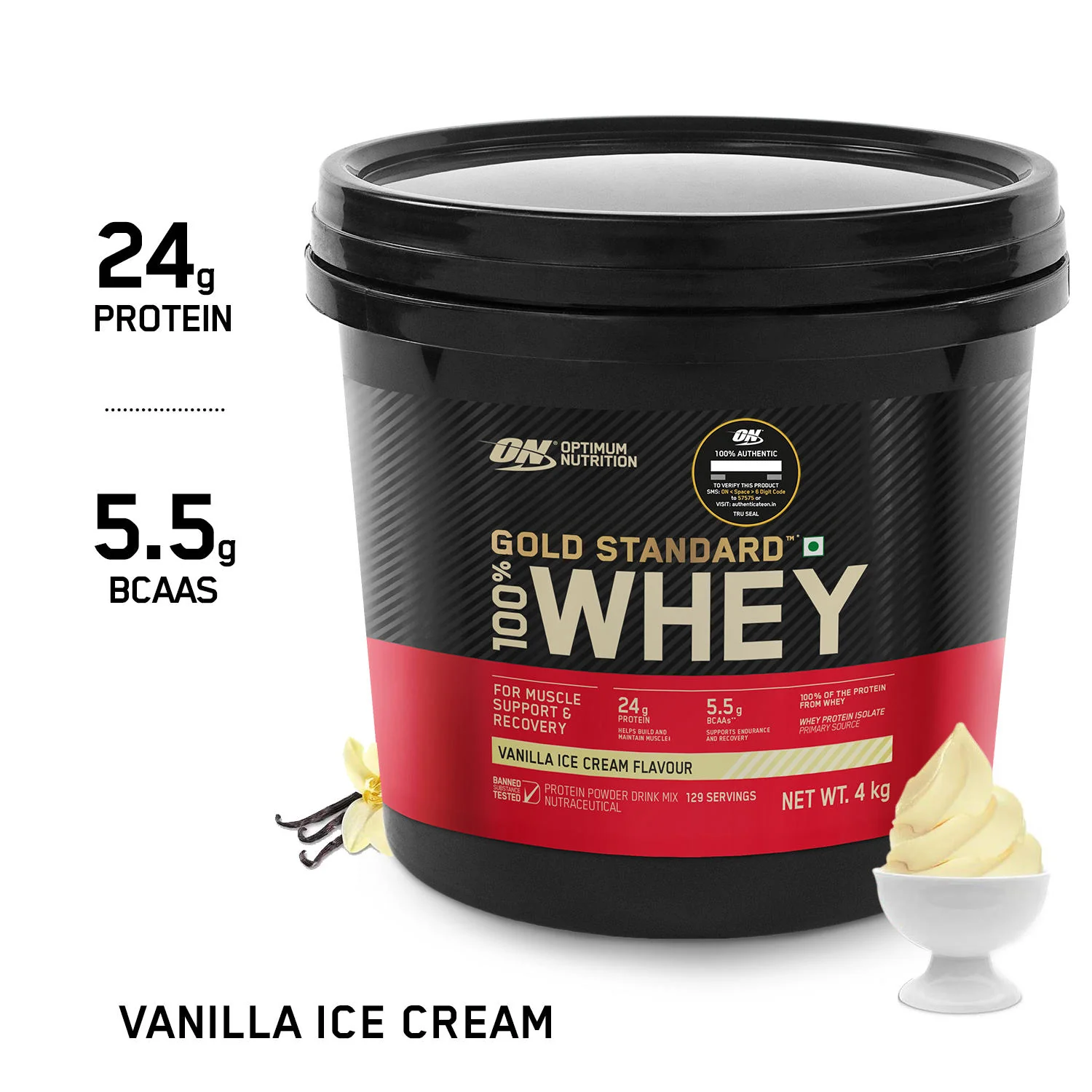 Gold Standard 100% Whey Protein Powder Vanilla Ice Cream 4 kg + Multivitamin for MEN- 60 Tablets + Zinc Magnesium Aspartate (ZMA) - 60 Capsules + Fish Oil - 60 Capsules - Image 8