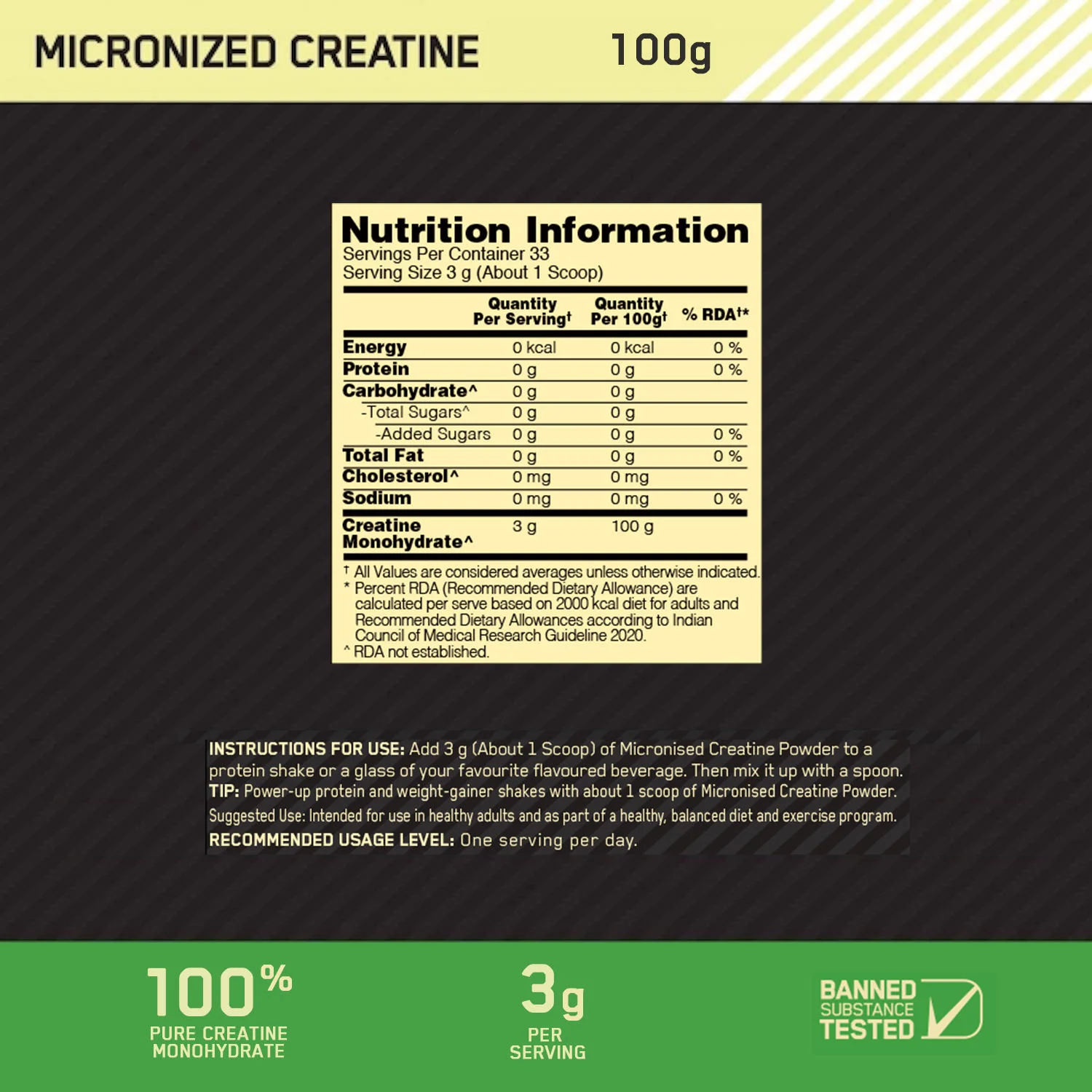 Gold Standard 100% Whey Protein Powder Vanilla Ice Cream 4 kg and Micronized Creatine Powder Unflavoured 100 g - Image 12