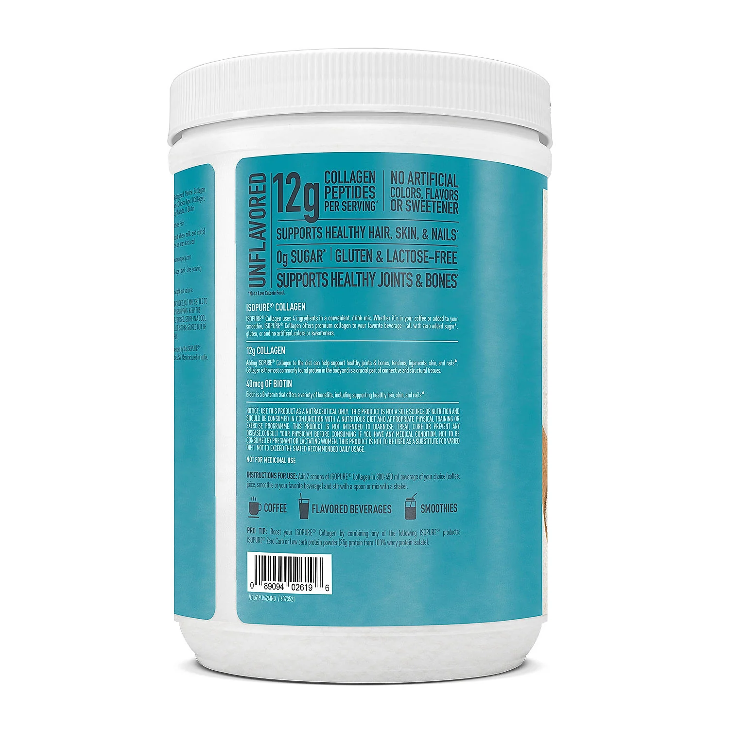 Isopure Low Carb Whey Protein Isolate Powder | Dutch Chocolate | 1 Kg + Isopure Collagen Peptides (12g/serve) with Type I,II & III Collagen (Unflavoured)- 250g - Image 10