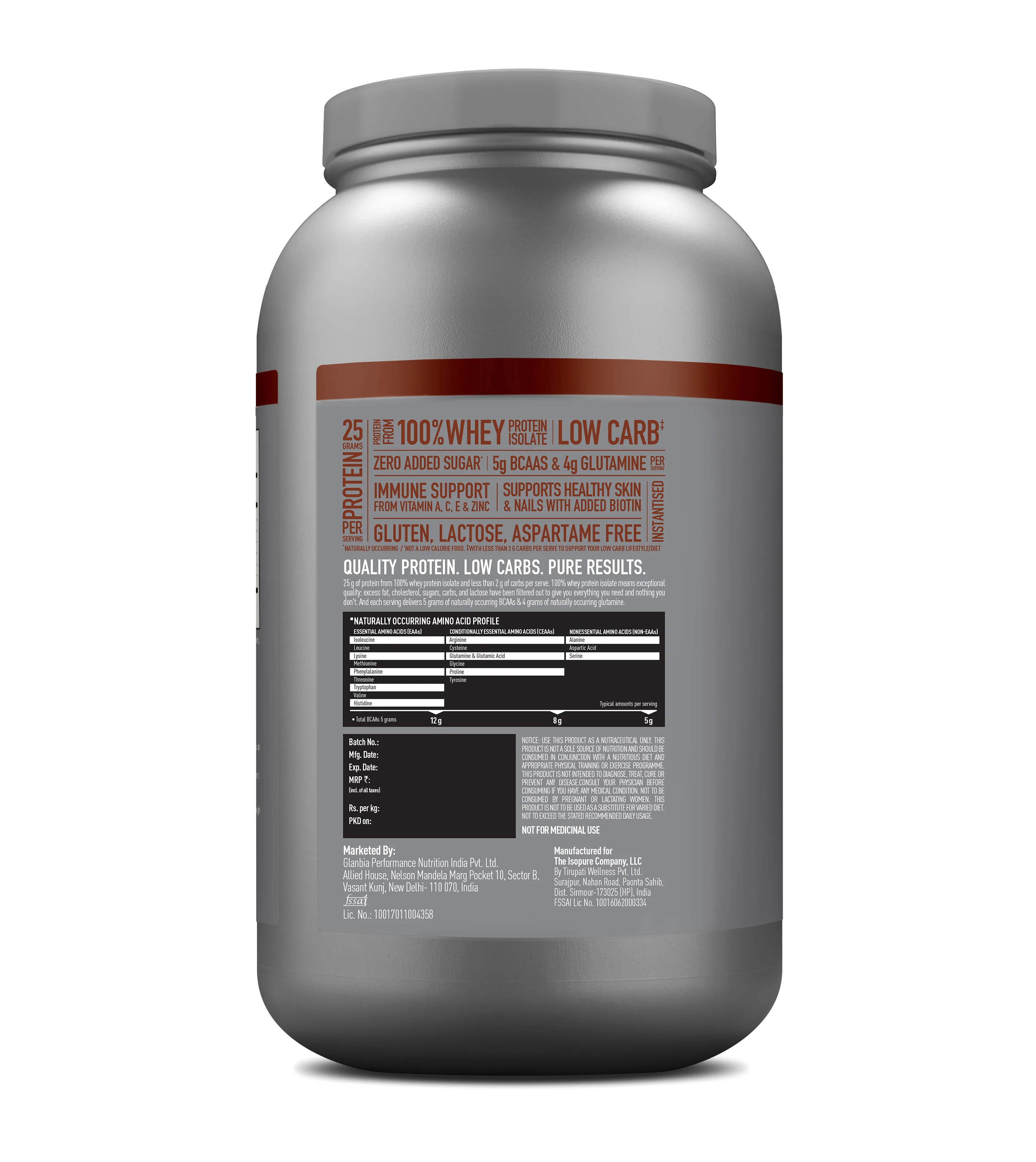Isopure Low Carb Whey Protein Isolate Powder | Dutch Chocolate | 1 Kg + Isopure Collagen Peptides (12g/serve) with Type I,II & III Collagen (Unflavoured)- 250g - Image 14