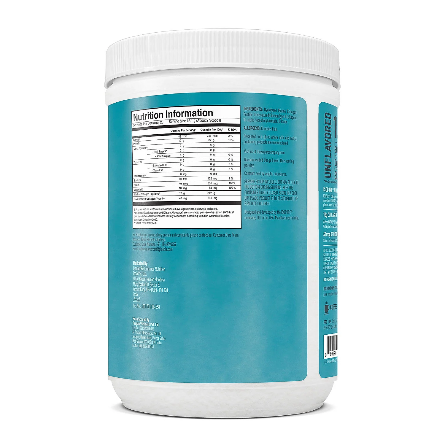 Isopure Low Carb Whey Protein Isolate Powder | Dutch Chocolate | 1 Kg + Isopure Collagen Peptides (12g/serve) with Type I,II & III Collagen (Unflavoured)- 250g - Image 9