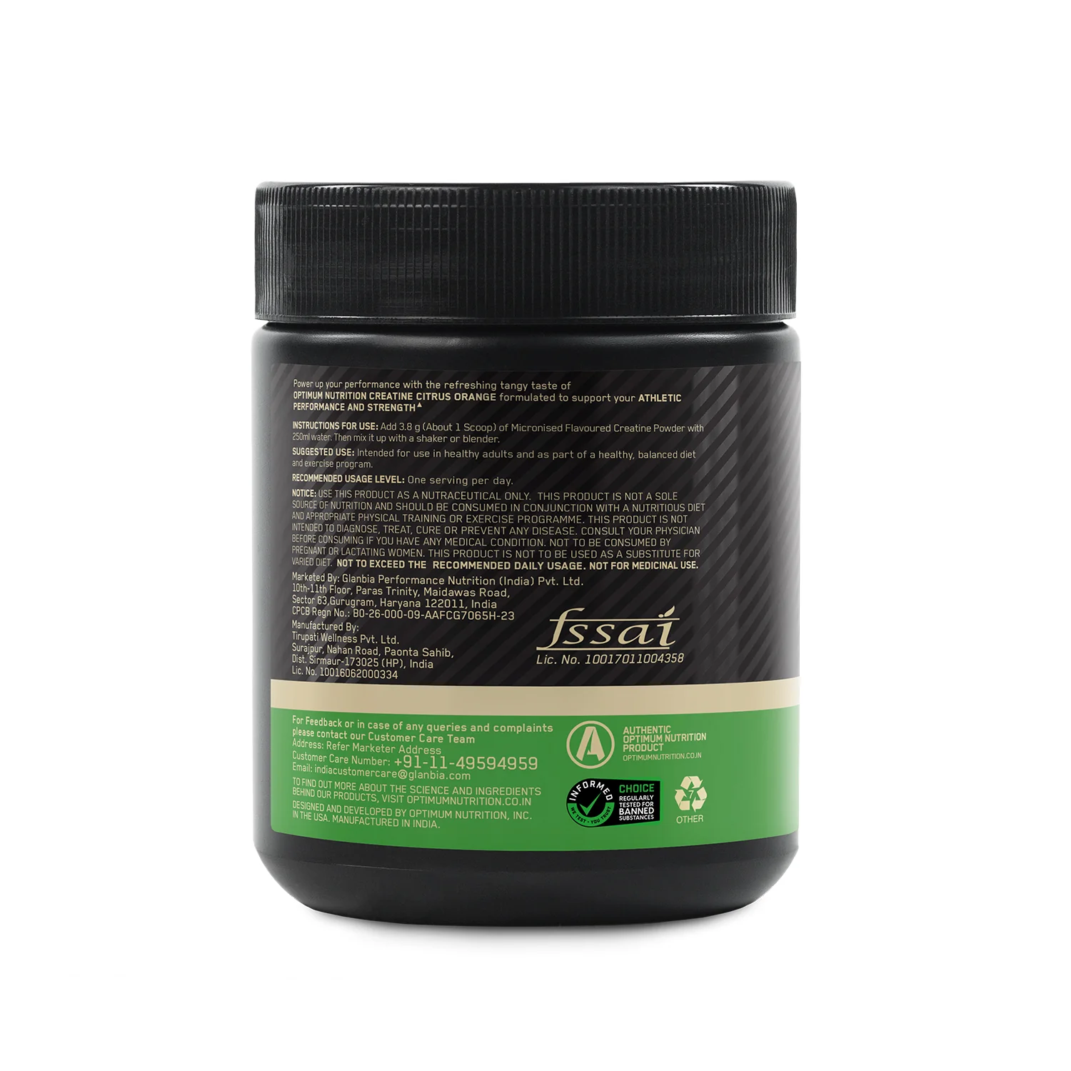 Optimum Nutrition (ON) Micronized Creatine Powder - 100g,  Citrus Orange - Image 9