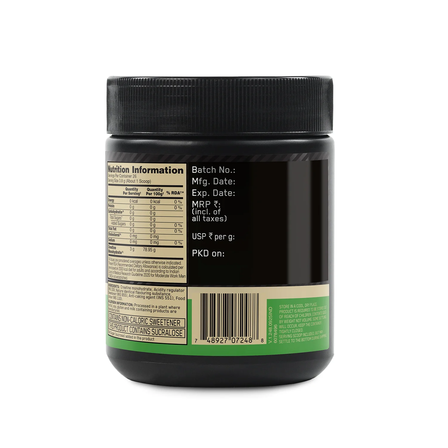 Optimum Nutrition (ON) Micronized Creatine Powder - 100g,  Citrus Orange - Image 8