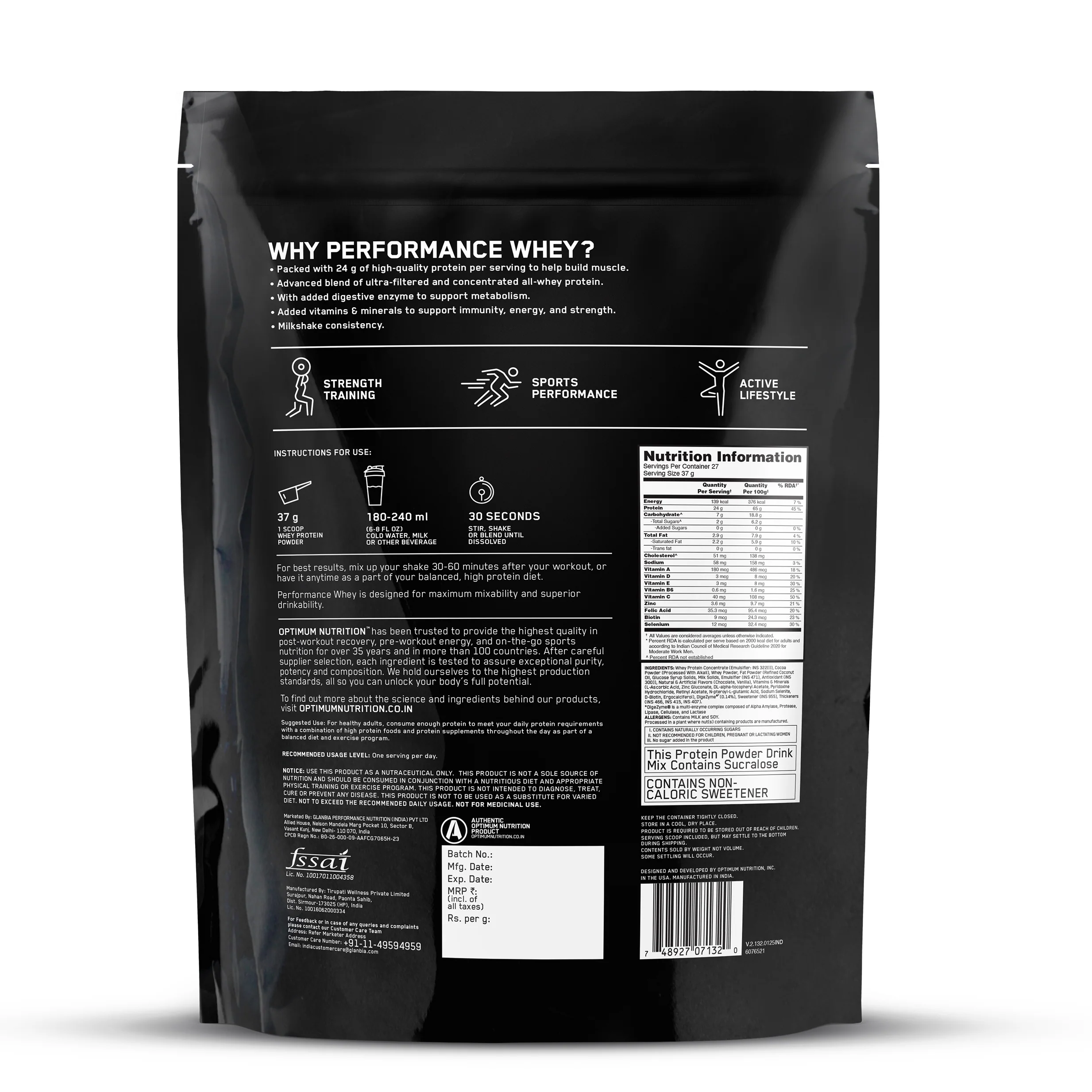 Performance Whey Protein Powder 1Kg (Chocolate Milkshake) - Image 12
