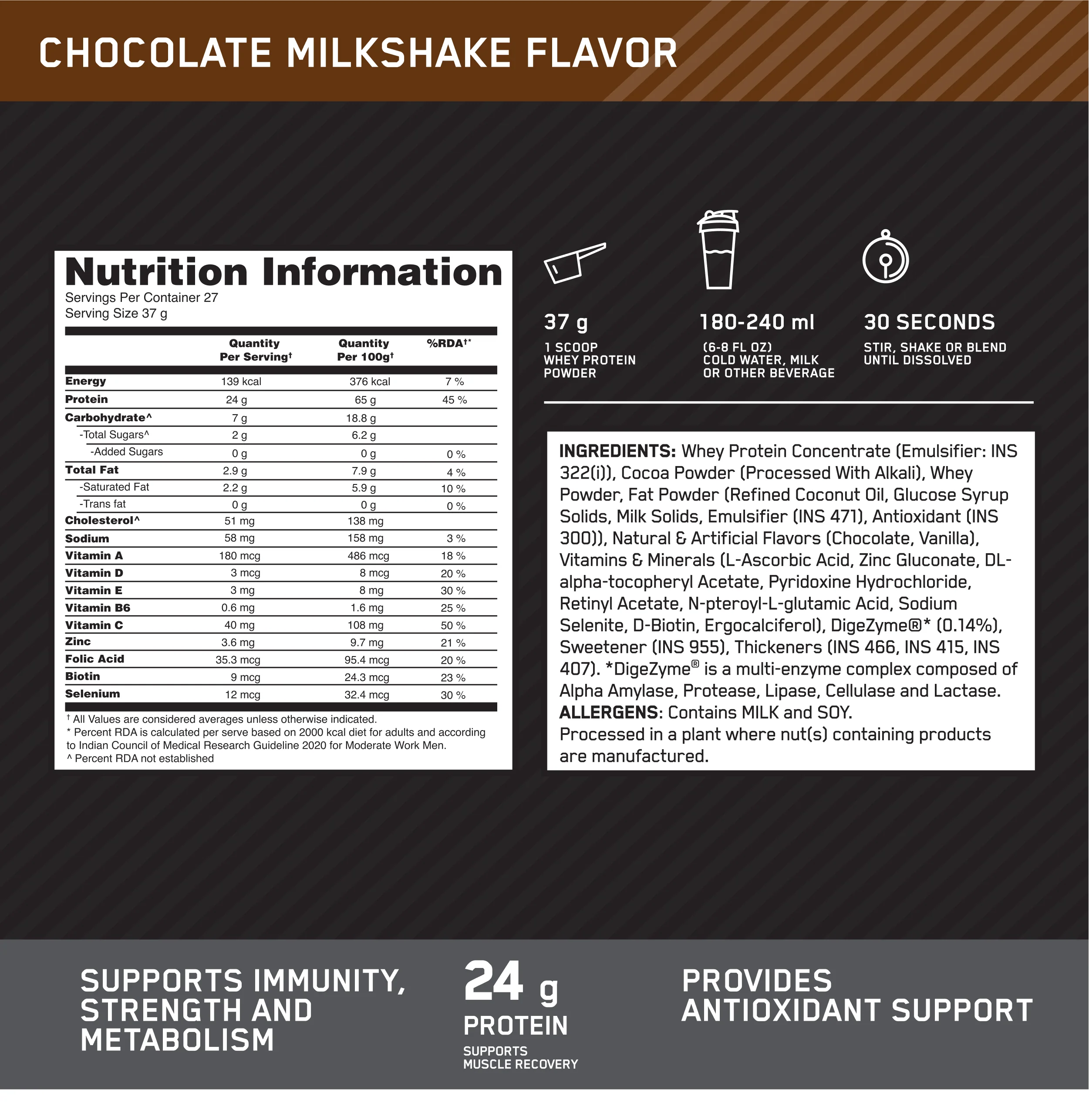 Performance Whey Protein Powder 1Kg (Chocolate Milkshake) - Image 7